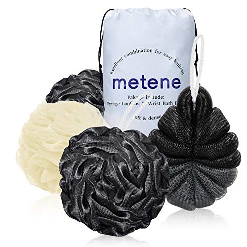4 Pack Body Scrubber for Men and Women, Mesh Back Wash Skin Care Luffa